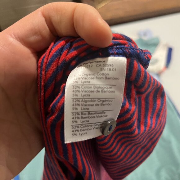 Tasc Performance Men's red and blue striped short sleeve polo shirt Medium M - Picture 6 of 6